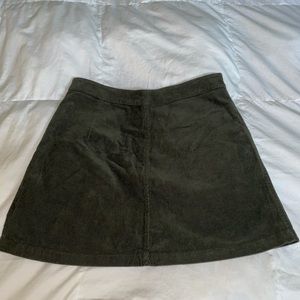 Wilfred Dark Olive Velvet Mini Skirt